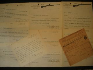 10 Authentic 1892 Winchester Repeating Arms Co Letter/order,  Signed Documents