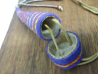 VINTAGE NATIVE AMERICAN SIOUX INDIAN HAND BEADED AWL CASE 2