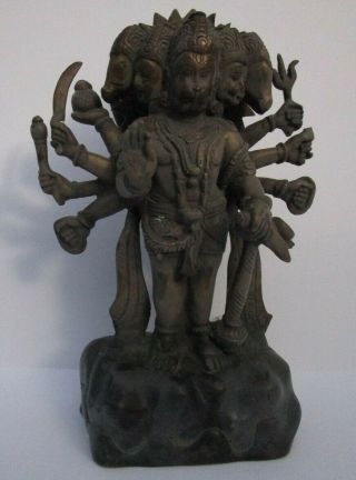 Metal Sculpture Icon Vintage Tibetan Hindu Statue Hanuman 11 " Idol Unique Old