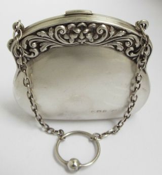 Lovely Decorative English Antique 1908 Sterling Silver Ladies Handbag Purse