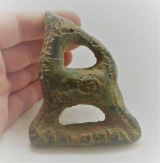 Circa 100bc - 100ad Ancient Celtic Bronze Horse Or Ram Mount