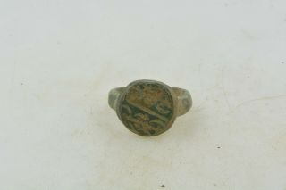 Antique Roman Byzantine Medieval Bronze Child Ring 100 - 1200 Ad 33 Size Under 1