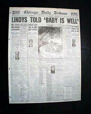 Charles Lindbergh Baby Kidnapping Bizarre Safe Return ? Headline 1932 Newspaper