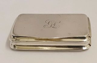 Stunning William Iv Antique Solid Silver Snuff Box Birmingham 1835