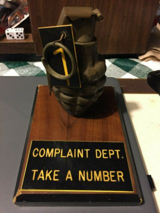 Wwii Complaint Department Pineapple Grenade,  Take A Number
