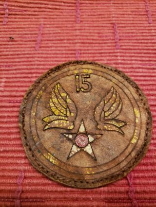 Wwii Us 15th Army Air Corps Leather Patch
