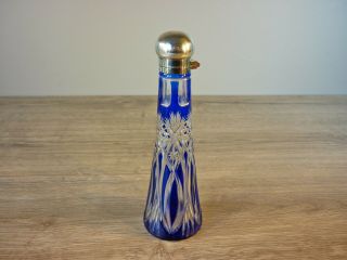 Stunning Antique Cut Glass Silver Topped Locking Scent Bottle