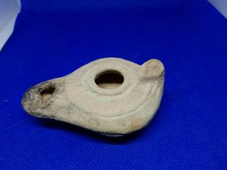 Rare Authentic 330 - 640 Ce Byzantine Period Pottery Oil Lamp In Case Artifact