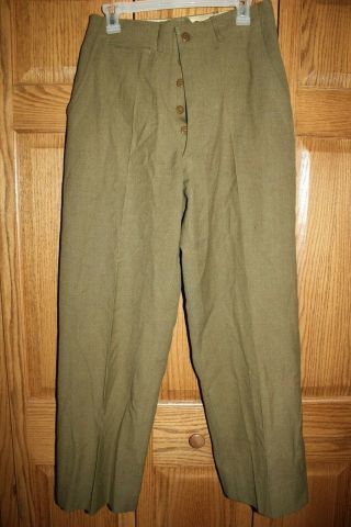 Ww2 Us Military Issue 100 Wool Field Dress Trousers Pants 32x31 Tg09