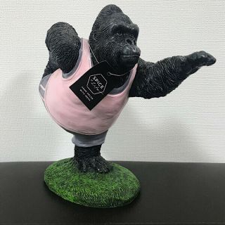 Gorilla Resin Figurine Yoga Dancer Bow Pose Pink Japan Exclusive Figure F/s