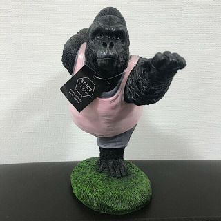 Gorilla Resin Figurine Yoga Dancer Bow Pose Pink Japan Exclusive Figure F/S 2