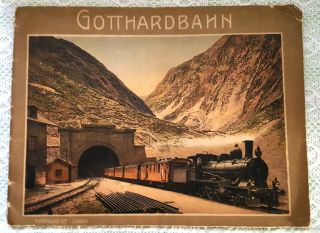 Vtg Views Of Switzlerland Railroad Souvenir Picture Book 36 Picture Photo Album