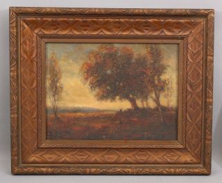 19thc Antique American Impressionist Sheep & Shepherd Landscape Oil Painting,  Nr
