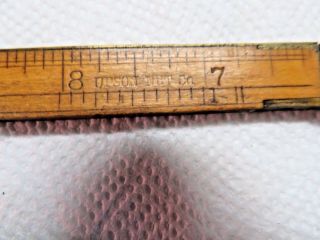 Vintage Upson Nut Co.  Boxwood and Brass No.  84 Folding Ruler 24 