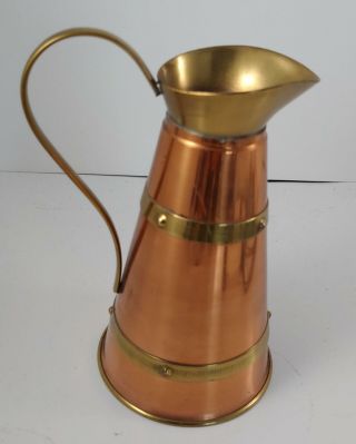 Vintage Copper And Brass Jug Pitcher Made In England Classic