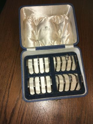 Set Of 4 English Sterling Silver Toast Racks Edward Viner 1923 With Box