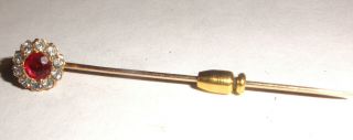 Antique Victorian 14k Gold Stickpin Garnet ?