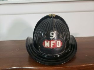 Vintage Firemans Helmet,  Cairns & Brother No Liner,  Leather Badge