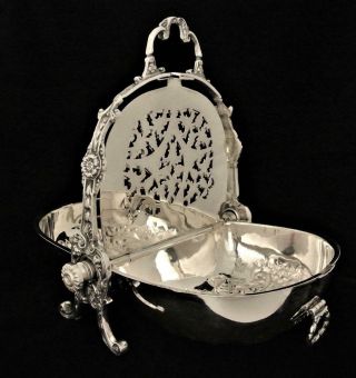 Victorian Silver Over Copper Sheffield England Bun Warmer Repousse Biscuit Box