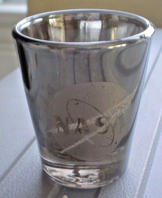 Nasa Shot Glass Kennedy Space Center Mirrored Glass Nasa Logo