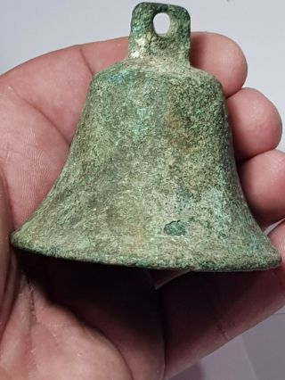 Stunning Huge Extremely Rare Ancient Bronze Byzantine Bell 145 Gr.  65 Mm