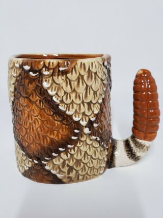 Rattlesnake Coffee Mug Snake Mug American Legacy Hand Painted Ceramic Southwest