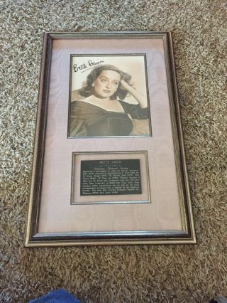 Bette Davis Movie Star Signed Photo Vintage Autograph Framed