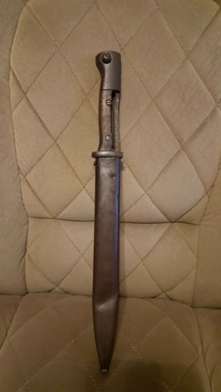 Vintage Wwii Ww2 German K98 Rifle Bayonet W Scabbard.  Carl Eickhorn.  1939