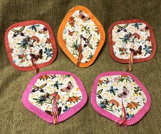 [5] Vintage 1960 - 70’s Japanese Asian Chinese Paper Hand Painted Hanging Lanterns