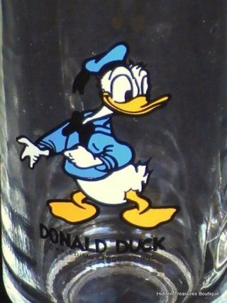 Vintage 1970 ' s Walt Disney ' s Clear Glass Donald Duck Mug/Stein 2