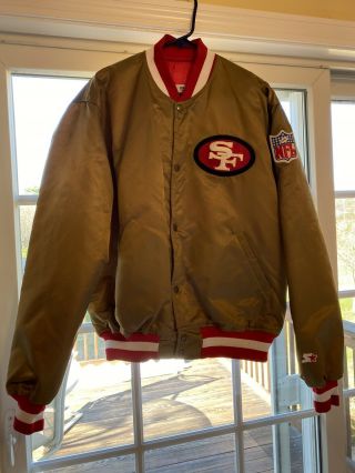 1985 Vintage San Francisco 49ers Starter Bomber Satin Jacket Sz Xl • Holy Grail