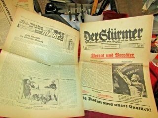Der Sturmer Newspaper Wartime Issue Wwii German Propaganda,  For Political 10