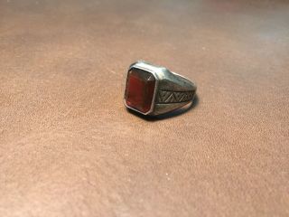 Ostby Barton Ob Sterling Silver Red Gemstone Ring Size 8