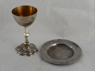 Antique Victorian Solid Sterling Silver Travelling Communion Set 1897