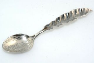Rare Palm Leaf Honolulu Hawaii Antique Sterling Silver Souvenir Spoon