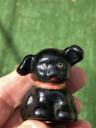 Antique Hubley Heavy Cast Iron Miniature Painted Pup Dog Paperweight