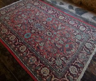 Vintage Handknotted Afghan Persiian Wool Rug 6.  4 X 4.  2ft Handmade Carpet Keshan