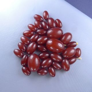 Cherry Amber Bakelite Beads For Necklace Faturan 28 Grams