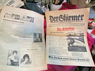Der Sturmer Newspaper Wartime Issue Wwii German Propaganda,  For Political 4