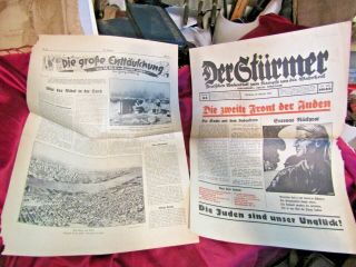 Der Sturmer Newspaper Wartime Issue Wwii German Propaganda,  For Political 1