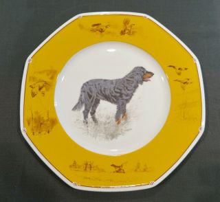 Hermes Dog Plate Porcelaine " Gordon Setter " Paris France 25.  5 Cm 10 Inches
