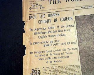 Jack The Ripper Caught ? Whitechapel Female Prostitutes Murders 1895 Newspaper