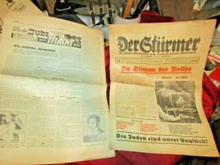 Der Sturmer Newspaper Wartime Issue Wwii German Propaganda,  For Political 6