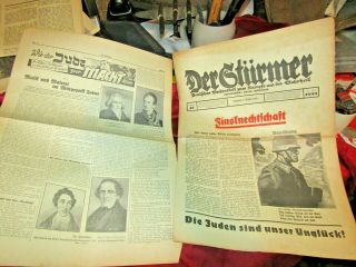 Der Sturmer Newspaper Wartime Issue Wwii German Propaganda,  For Political 9