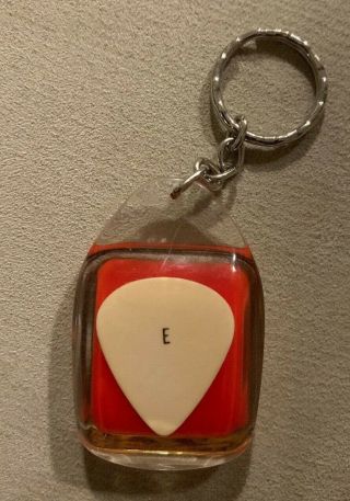 Vintage 4 " Elvis Presley Guitar Pick Double Sided Keychain King " E " 1979 Poly