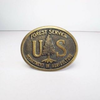 Vintage 1980’s U.  S.  Forest Service Bronze Belt Buckle