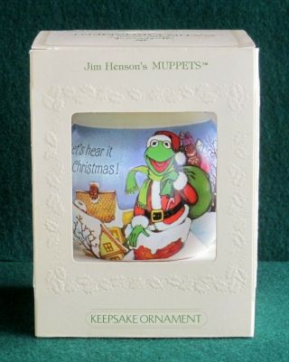 1981 Hallmark Keepsake Christmas Ornament With The Muppets Miss Piggy & Kermit