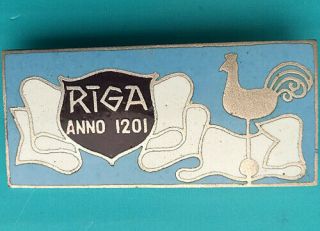 Riga Church Rooster - Cock Chicken Bird - Vintage Latvia Latvian Pin Badge (hm)