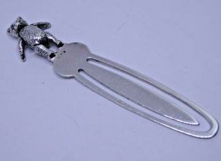 Hallmarked Silver Articulated Teddy Bear Bookmark / Page Marker