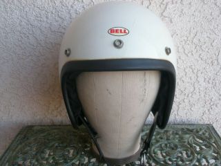 Vintage Bell Rt R - T Motorcycle Helmet Early 7 1/4 White